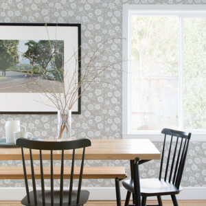 Lizette Grey Charming Floral Wallpaper