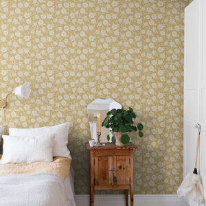 Lizette Mustard Charming Floral Wallpaper