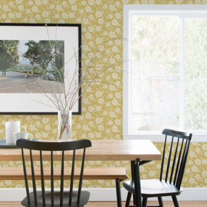 Lizette Mustard Charming Floral Wallpaper