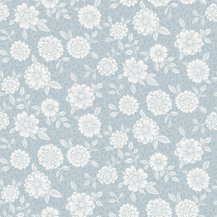 Lizette Light Blue Charming Floral Wallpaper