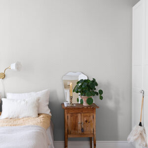 Athena Light Grey Scalloped Botanical Wallpaper