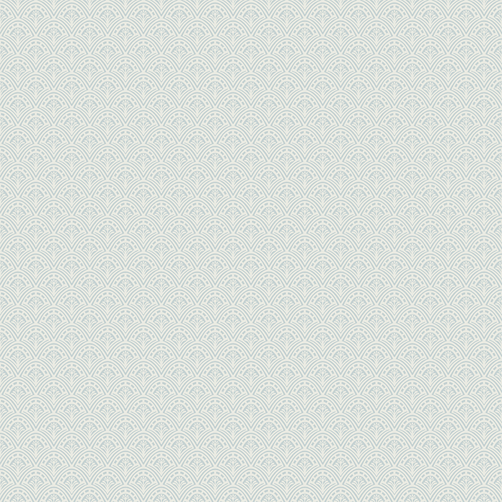 Athena Light Blue Scalloped Botanical Wallpaper