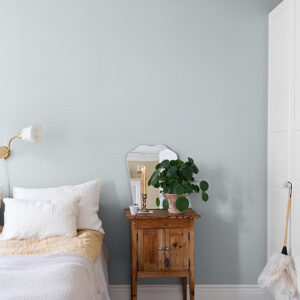 Athena Light Blue Scalloped Botanical Wallpaper