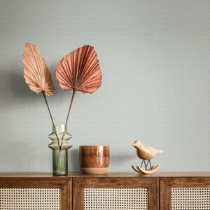 Athena Light Blue Scalloped Botanical Wallpaper