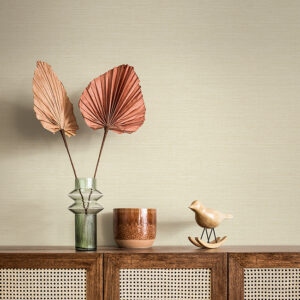 Agave Light Yellow Faux Grasscloth Wallpaper