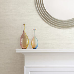 Agave Light Grey Faux Grasscloth Wallpaper