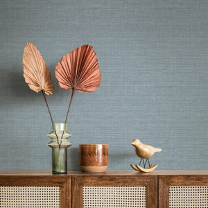 Agave Denim Faux Grasscloth Wallpaper