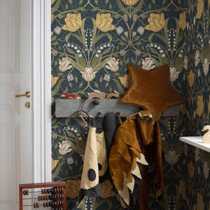 Filippa Navy Tulip Wallpaper