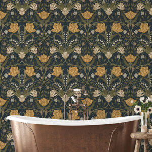 Filippa Navy Tulip Wallpaper