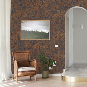 Olle Orange Forest Sanctuary Wallpaper