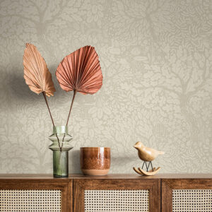 Olle Taupe Forest Sanctuary Wallpaper