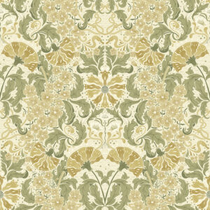 Ojvind Gold Floral Ogee Wallpaper
