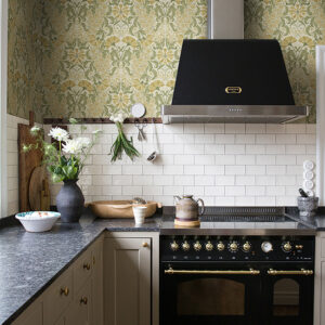 Ojvind Gold Floral Ogee Wallpaper