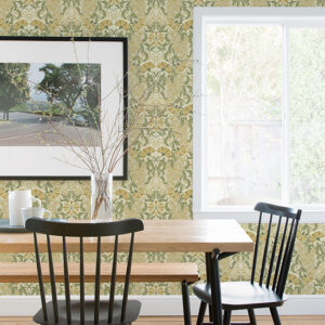 Ojvind Gold Floral Ogee Wallpaper