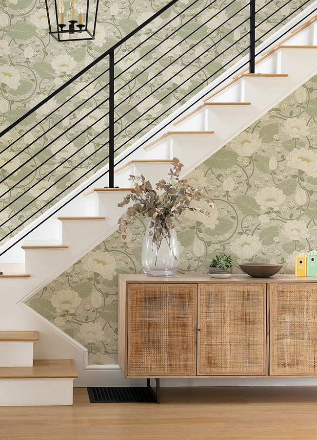 Eva Light Grey Lotus Dreams Wallpaper - Image 3