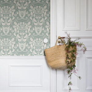 Berit Blue Floral Crest Wallpaper