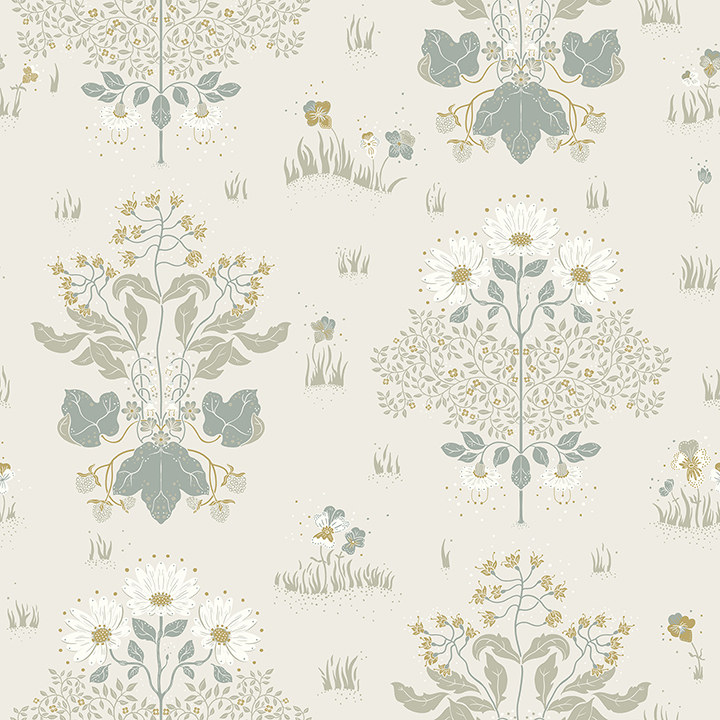 Elda Light Blue Delicate Daisies Wallpaper