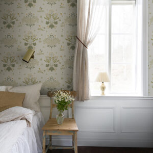 Elda Olive Delicate Daisies Wallpaper