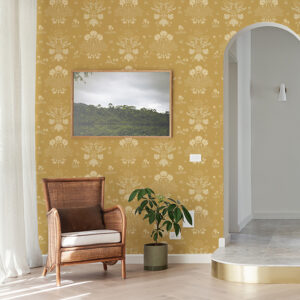 Elda Gold Delicate Daisies Wallpaper