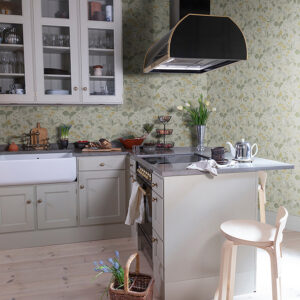 Magdalena Light Green Dandelion Wallpaper