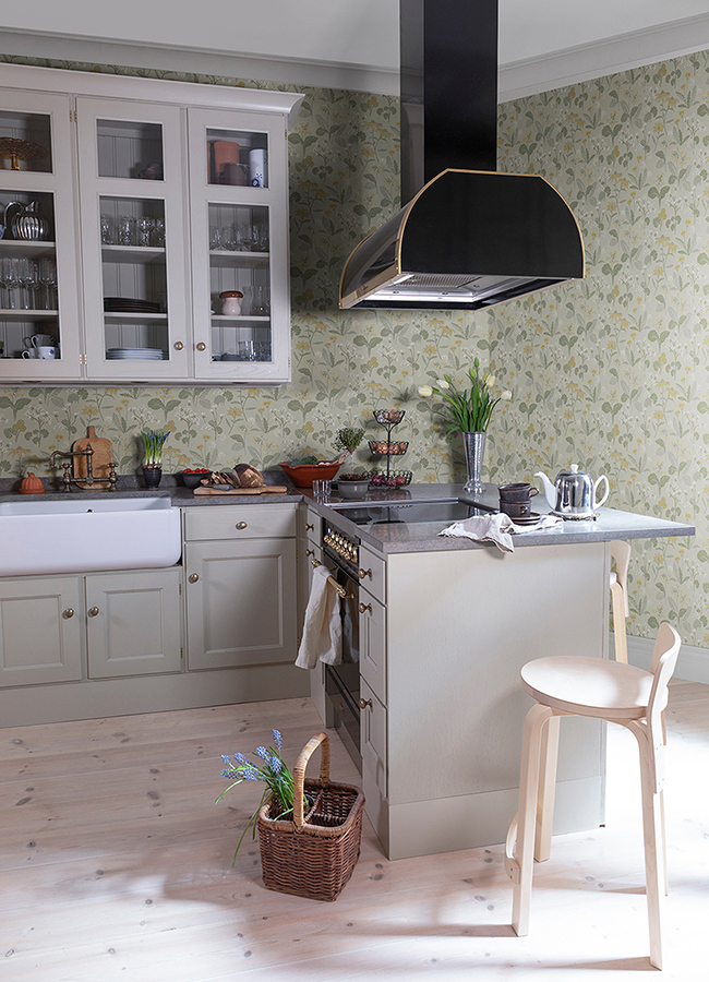 Magdalena Light Green Dandelion Wallpaper - Image 2