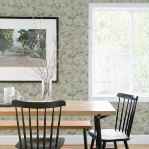 Magdalena Light Green Dandelion Wallpaper