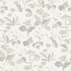 Magdalena Light Grey Dandelion Wallpaper
