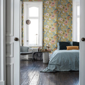 Anemone Mustard Floral Wallpaper