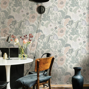 Anemone Light Grey Floral Wallpaper