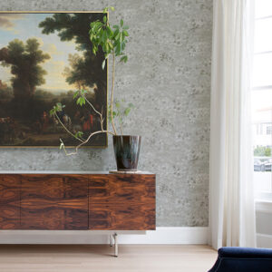 Arian Silver Inkburst Wallpaper