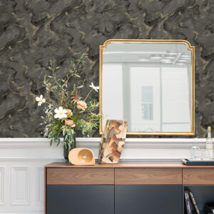 Silenus Charcoal Marbled Wallpaper