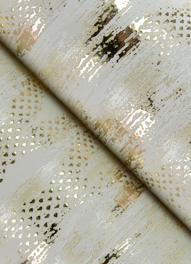 Kintana Gold Abstract Trellis Wallpaper - Image 3