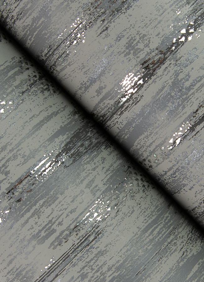 Kintana Pewter Abstract Trellis Wallpaper - Image 3