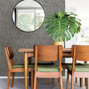 Kintana Pewter Abstract Trellis Wallpaper