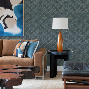 Pilak Blue Ogee Tile Wallpaper