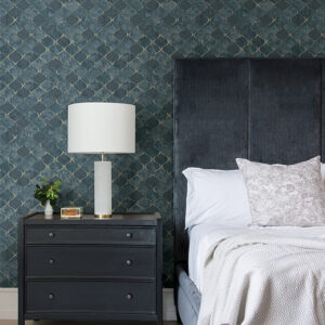 Pilak Blue Ogee Tile Wallpaper