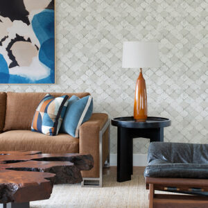 Pilak Silver Ogee Tile Wallpaper