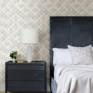 Pilak Silver Ogee Tile Wallpaper