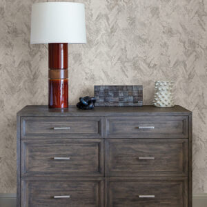 Amesemi Light Grey Distressed Herringbone Wallpaper