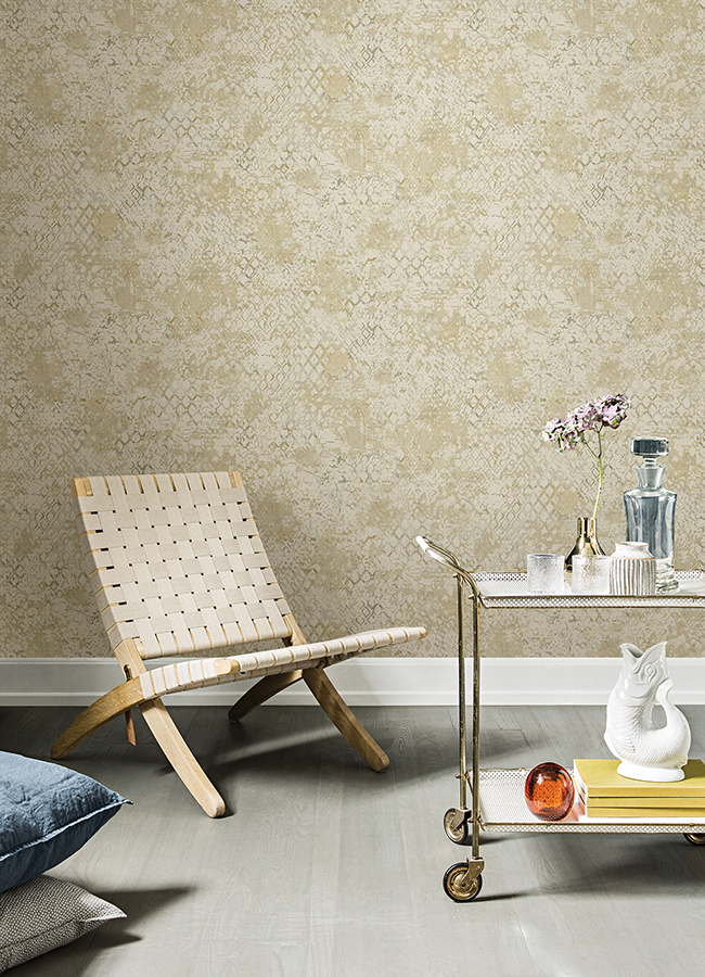 Zilarra Taupe Abstract Snakeskin Wallpaper - Image 2
