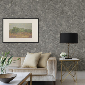 Meness Grey Metallic Marbling Wallpaper