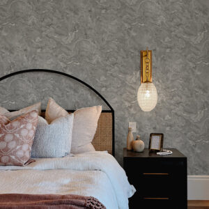 Meness Grey Metallic Marbling Wallpaper