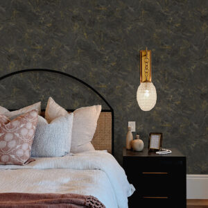 Meness Black Metallic Marbling Wallpaper