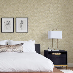 Helene Gold Glitter Geometric Wallpaper