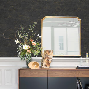 Elatha Charcoal Gilded Texture Wallpaper