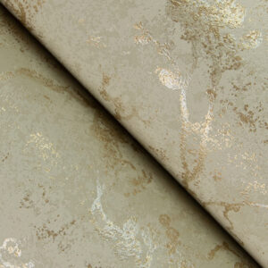 Mahina Gold Floral Vine Wallpaper