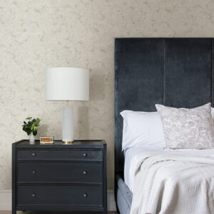 Mahina Silver Floral Vine Wallpaper