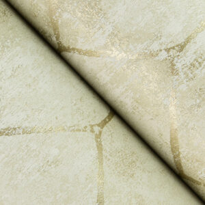 Rauta Gold Hexagon Tile Wallpaper