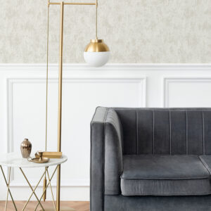 Haliya White Metallic Plaster Wallpaper