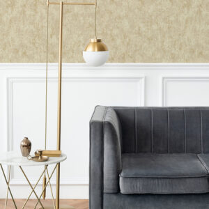 Haliya Champagne Metallic Plaster Wallpaper